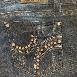L.A. IDOL Vintage PREMIUM BOOTCUT JEANS SIZE 11 CRYSTAL POCKET 💎